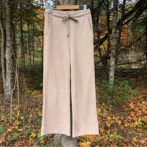 7 For All Mankind Wide Leg Knit Track Pants Loungewear Size Small Gold